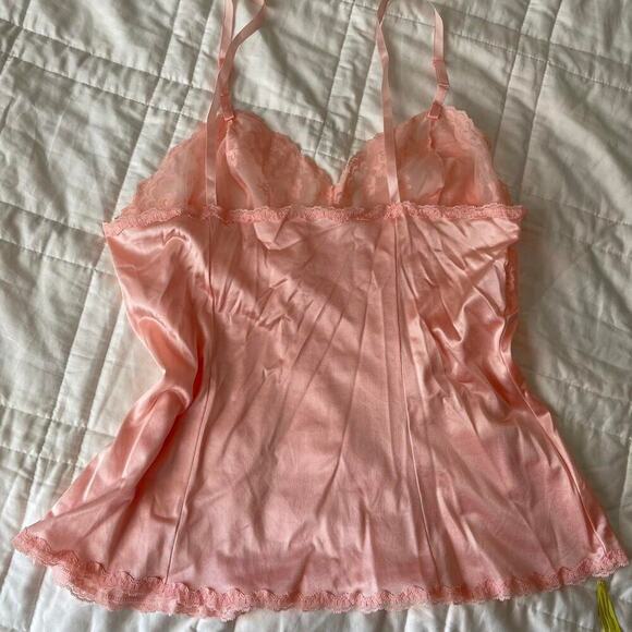 Vintage Coquette Lace Cami Peach Pink M Soft Girl Fairy Grunge - Picture 4 of 4